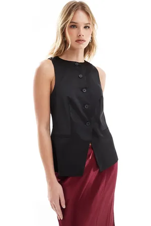 ASOS Satin high neck waistcoat in