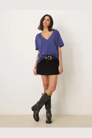 Free People Nina v-neck oversized t-shirt in