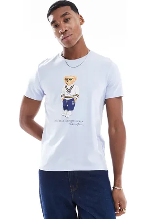Ralph Lauren Heritage bear print t-shirt custom fit in light