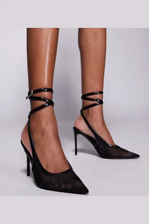 ASOS Poetry mesh detail slingback high shoes in
