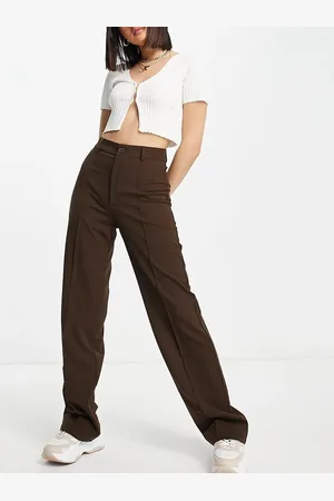 Pull&Bear High waisted tailored straight leg trouser in