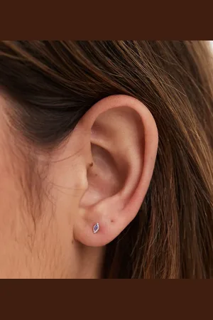 Kingsley Ryan 3mm gemset rainbow petal stud earrings in sterling