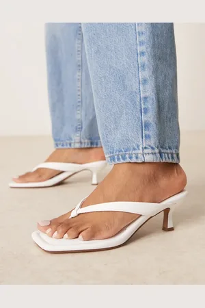 ASOS Hawaii toe thong kitten heeled sandals in