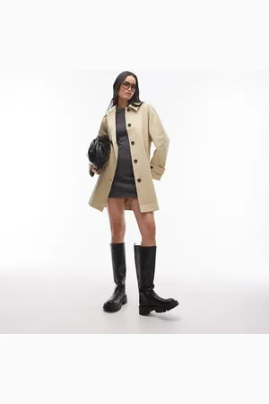 Topshop Ultimate trench coat in stone