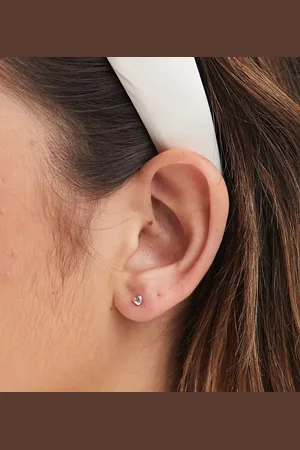 Kingsley Ryan Mini bubble heart stud earrings in sterling