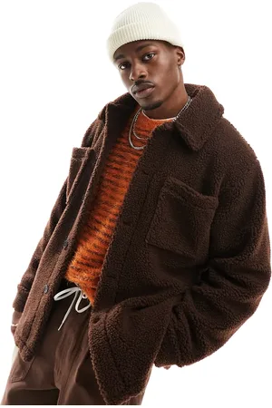 ASOS Oversized borg shacket in