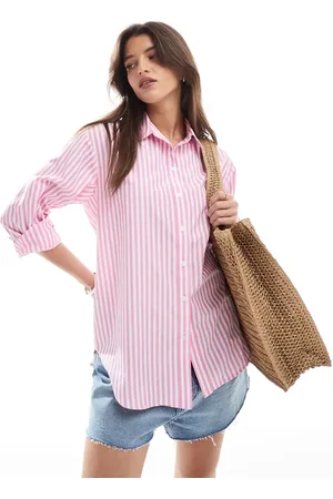 Miss Selfridge Oversized shirt in candy stripe