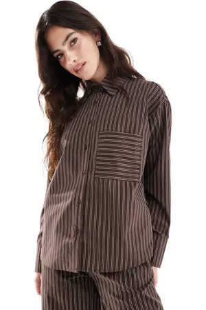 Threadbare Co-ord stripe oversized shirt