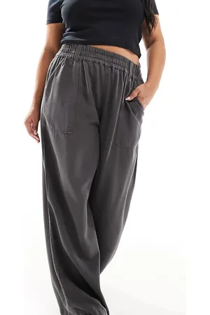 ASOS Curve pull on utility trouser in washed black