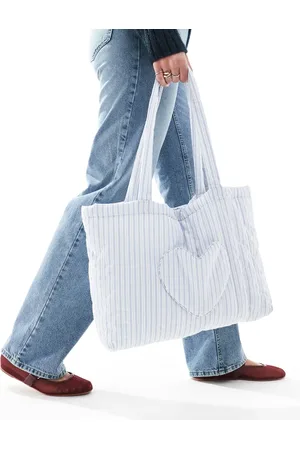 Hollister Large sleepover bag with heart detail in stripe