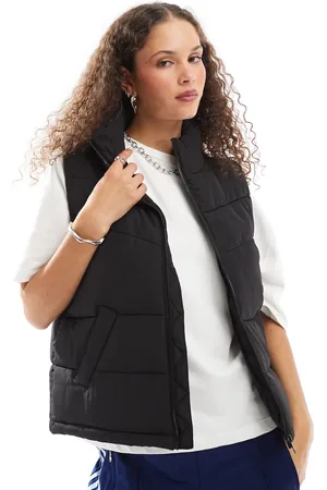 Noisy May High neck padded gilet in