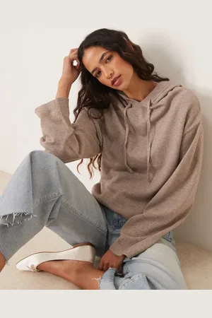Gina Tricot Knitted rib hoodie in