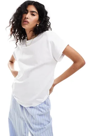 MANGO Turn up boxy t-shirt in