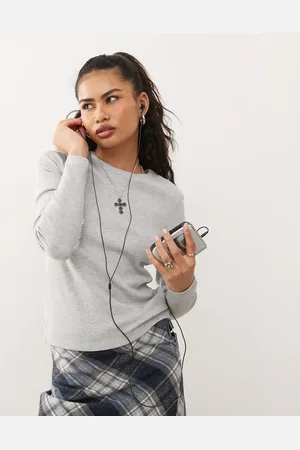 COLLUSION Pointelle fitted t-shirt in marl
