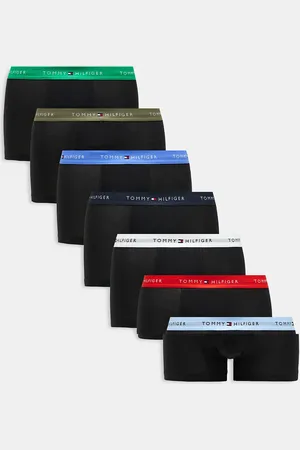 Tommy Hilfiger Signature cotton essentials 7 pack trunks in with multi waistband
