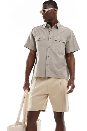 ASOS Boxy relaxed shirt with distressed hem in
