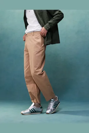 ASOS Smart oversized tapered cotton chino trousers with front pleat in tan