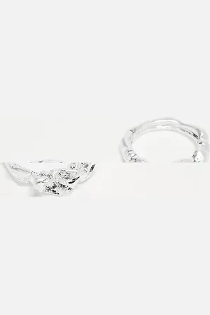 Reclaimed Unisex ring 2 pack in molten mental