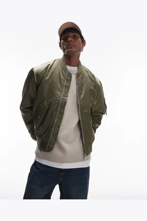 Lacoste Essentials bomber jacket in khaki