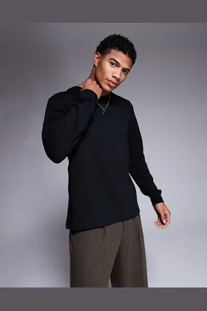 ASOS Heavyweight long sleeve v-neck t-shirt in