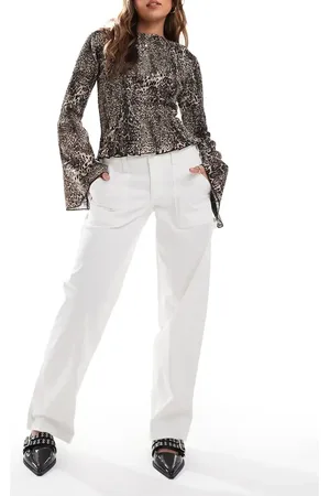 Hollister Relaxed high waisted jeans in white