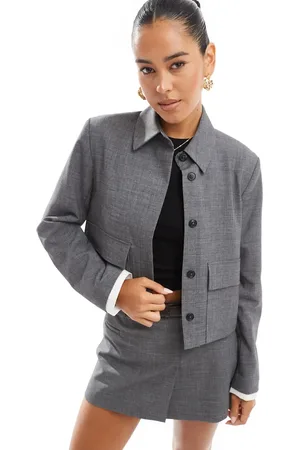 Stradivarius Co-ord cropped tailored jacket in