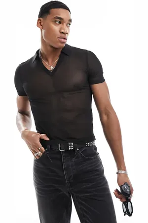ASOS Muscle fit polo in mesh