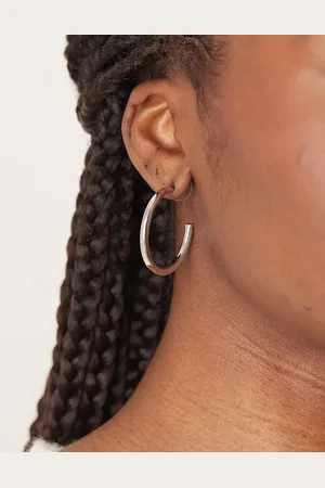 DesignB London 35mm tube hoop earrings in