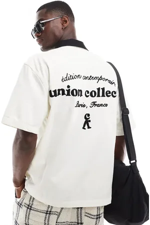 Pull&Bear Back text embroidered shirt in