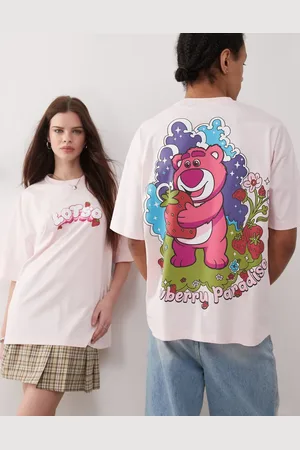 ASOS Disney Pixar unisex oversized t-shirt with Toy Story Lotso prints in light