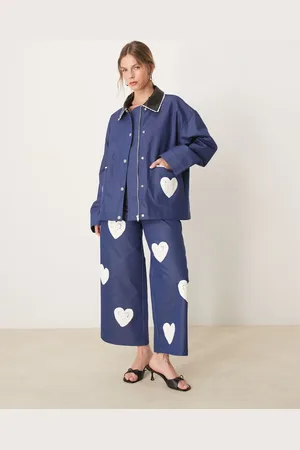 Sister Jane Hearts embroidered jacket co-ord in denim
