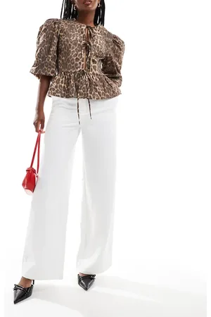 ASOS Tailored relaxed straight leg trousers in ivory
