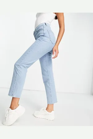 NA-KD Cotton straight leg jean in light - LBLUE