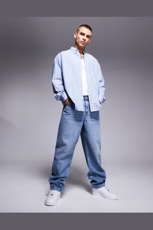 Hugo Blue Ebill oversized shirt in stripe