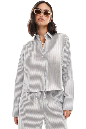 ASOS Oversized crop shirt in stripe