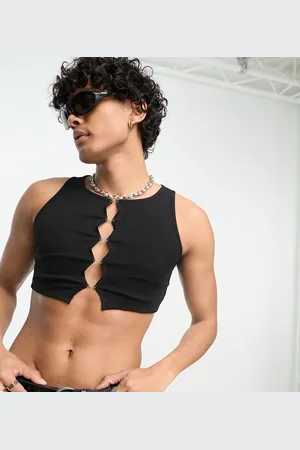 COLLUSION Hook fasten cropped vest in