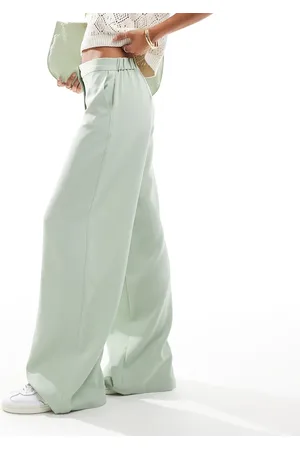 ASOS Tailored relaxed straight leg trousers in sage