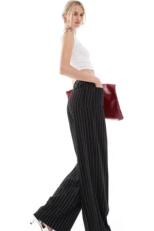 ASOS ASOS DESIGN Tall relaxed straight leg trousers with 5 pocket detail in stripe
