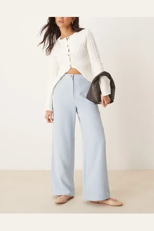 ASOS Tailored relaxed straight leg trousers in light