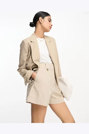 ASOS Mom short with waist tabs with linen in