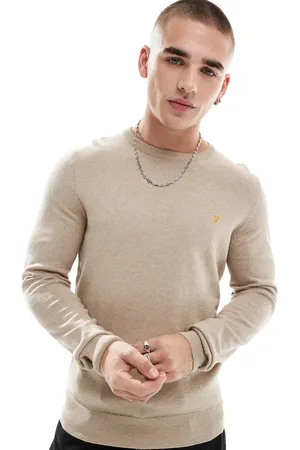 Farah Mullen pullover knitted jumper in beige