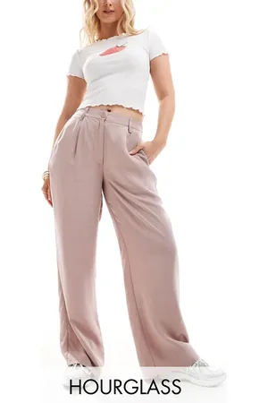 ASOS Hourglass relaxed straight leg trousers in washed mink
