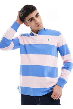 Ralph Lauren Icon logo stripe rugby polo in /blue