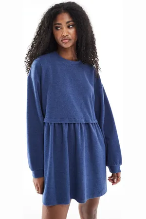 Miss Selfridge Soft rib smock dress in