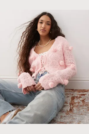 Miss Selfridge 3d floral cropped cardigan in