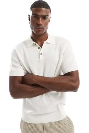JACK & JONES Premium texture button polo shirt in