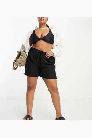 Simply Be Tie waist linen look shorts in