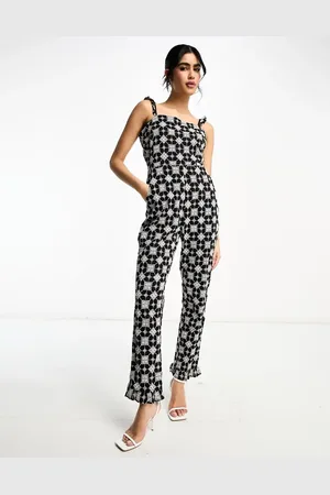 Never Fully Dressed Broderie jumpsuit in monochrome print
