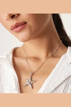DesignB London Textured starfish pendant necklace in