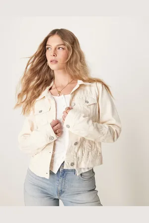 Free People Rumors denim jacket in ecru